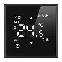 Терморегулятор Wi-Fi (механизм), STEKKER, 250В, 3500Вт, серия Эмили, RSW00-5119-05, черный уголь, soft touch