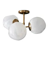 Золотистый светильник "Клауд" с плафонами с облачным узором