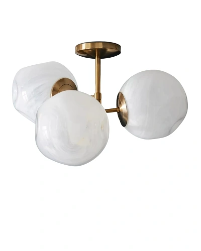 Золотистый светильник "Клауд" с плафонами с облачным узором Золотистый светильник "Клауд" с плафонами с облачным узором