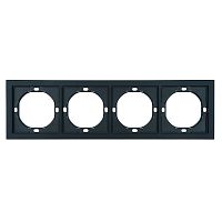 Рамка 4-местная, STEKKER, серия Мия, PFR00-3004-05, черный бархат