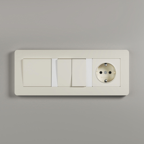 Рамка из поликарбоната на 3 поста Split айвори/белый, soft-touch W0033066 фото 5 Рамка из поликарбоната на 3 поста Split айвори/белый, soft-touch W0033066 фото 5