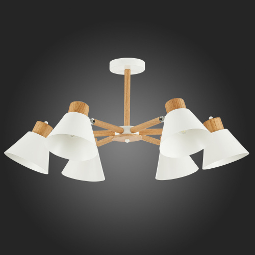 SLE103702-06 Светильник потолочный Светлое дерево, Белый/Белый E27 6*60W BUVE фото 4