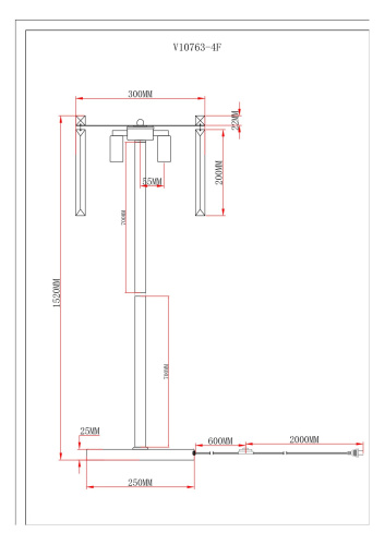 Торшер Moderli V10763-4F Levi фото 6 Торшер Moderli V10763-4F Levi фото 6