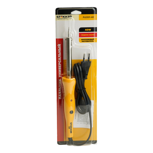 PLE201- 40 Паяльник 40W с кнопкой вкл., нихромовый нагреватель, долговечное жало, 230В фото 9