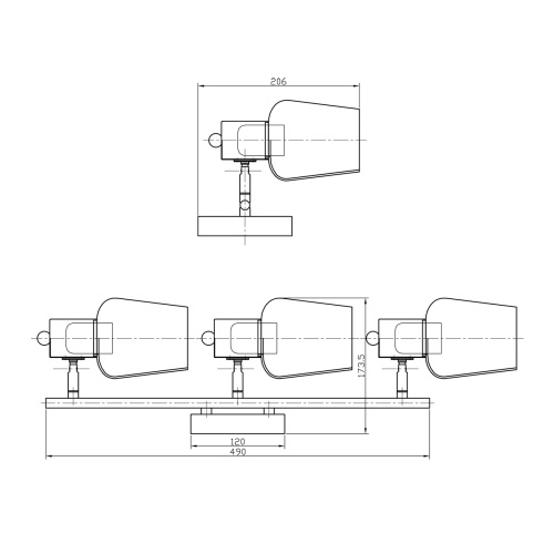 Настенно-потолочный свет Escada 691/3P E14*40W Wood фото 2 Настенно-потолочный свет Escada 691/3P E14*40W Wood фото 2