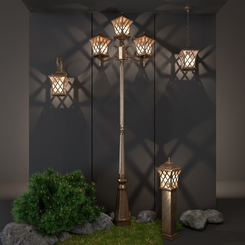 Ландшафтный светильник на столбе Cassiopeya F черное золото IP44 GL 1018F фото 2