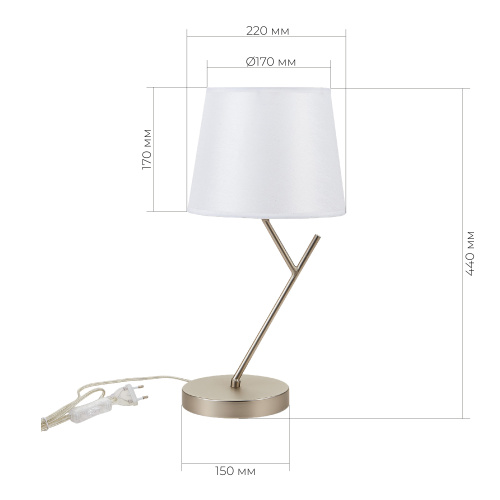 SLE300104-01 Прикроватная лампа Никель/Белый E14 1*40W DENICE фото 2 SLE300104-01 Прикроватная лампа Никель/Белый E14 1*40W DENICE фото 2