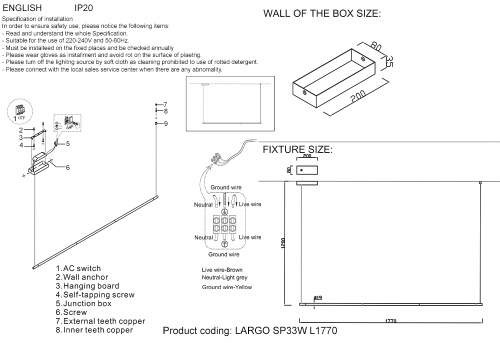 Crystal Lux Светильник подвесной Crystal Lux LARGO SP33W L1770 GOLD фото 2