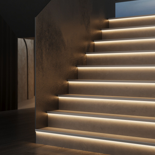 LL-2-ALP025 Встраиваемый алюминиевый профиль для подсветки ступеней (под ленту до 11mm) LL-2-ALP025 фото 3