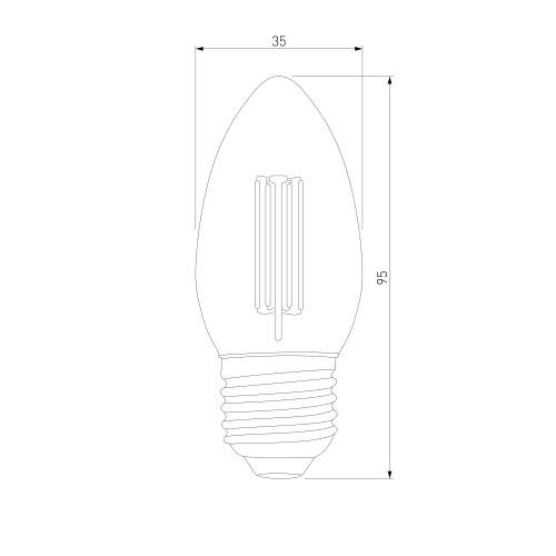 Филаментная светодиодная лампа "Свеча" C35 9W 4200K E27 (C35 прозрачный) BLE2706 фото 2 Филаментная светодиодная лампа "Свеча" C35 9W 4200K E27 (C35 прозрачный) BLE2706 фото 2