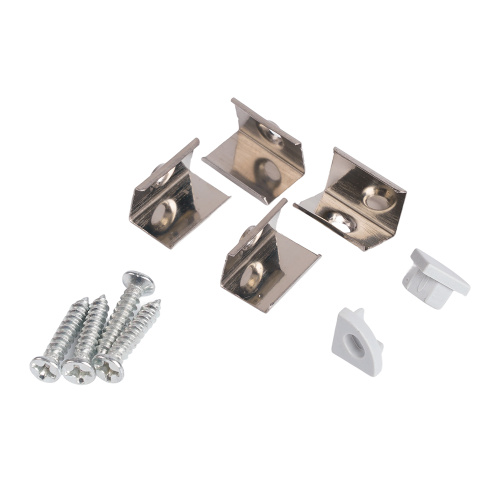 Профиль алюминиевый "угловой круглый 7.9*7.9мм", серебро, CAB240 (в комплекте с матовым экраном, 2 заглушками, 4 крепежами) FERON фото 5