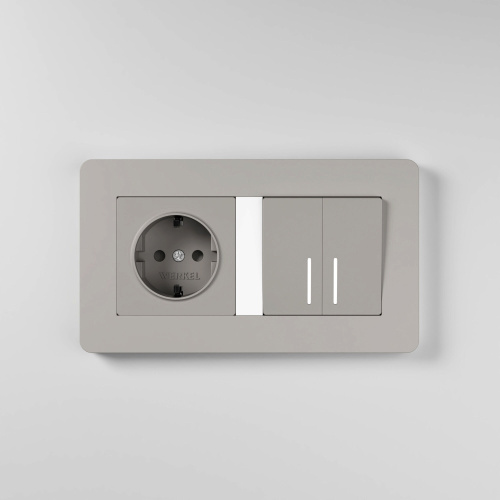 Рамка из поликарбоната на 2 поста Split дымчатый/белый, soft-touch W0023067 фото 5 Рамка из поликарбоната на 2 поста Split дымчатый/белый, soft-touch W0023067 фото 5