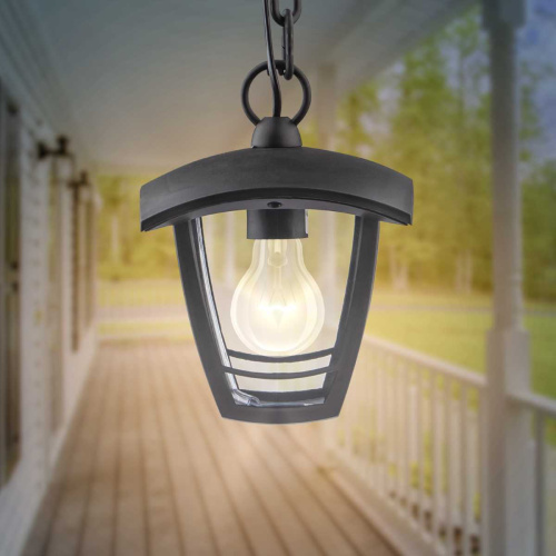 Садово-парковый светильник ЭРА «Марсель» НСУ 07-40-001 черный 4-гранный подвесной IP44 Е27 max60Вт Б0051193 фото 2