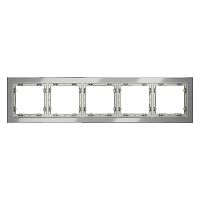Рамка стеклянная Voltum S70 на 5 постов, (сталь, стекло) VLS110505