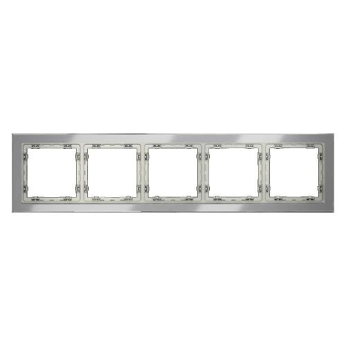 Рамка стеклянная Voltum S70 на 5 постов, (сталь, стекло) VLS110505