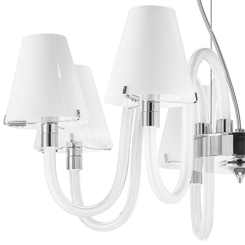 760086 Люстра подв. BIANCO 8х40W G9 ХРОМ БЕЛ. стекло фото 3 760086 Люстра подв. BIANCO 8х40W G9 ХРОМ БЕЛ. стекло фото 3
