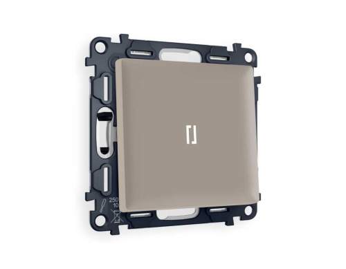 Комплект механизма 1-кл проходного выключателя AMBRELLA VOLT с подсветкой 5600K ALFA Серо-бежевый матовый QUANT (AP3620, VM105, G25W) MA362035