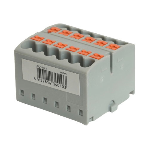 Зажим блочный (групп) для распред.тока нагрузки push-in на 12 точек, сеч 2,5 мм2, 450V, 24А, серый LD580 фото 8