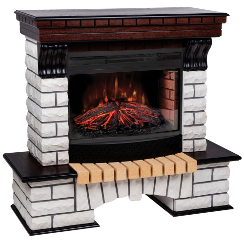 Каминокомплект COUNTRY/БРУКЛИН Античный дуб с очагом Электроочаг FIREFIELD 25 фото 8