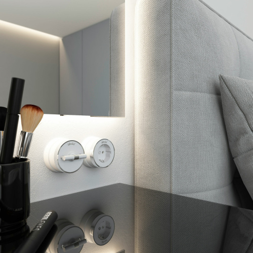 Переключатель/выключатель одноклавишный Vintage белый матовый/хром W5812050 фото 8 Переключатель/выключатель одноклавишный Vintage белый матовый/хром W5812050 фото 8