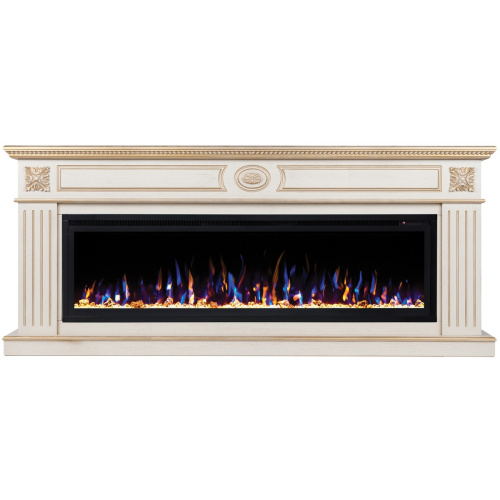 Электрокамин RealFlame Siena 60 WT белый дуб с золотой патиной с очагом Saphir 60 Электрокамин RealFlame Siena 60 WT белый дуб с золотой патиной с очагом Saphir 60