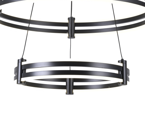 Люстра подвесная каскадная черная LED 125Вт D60+40см Zortes DUBLE-R ZRS.30514.09 фото 4