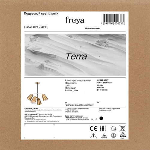 Подвесная люстра Freya Терра / Terra FR5260PL-04BS фото 6 Подвесная люстра Freya Терра / Terra FR5260PL-04BS фото 6