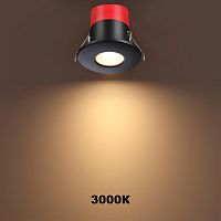 358638 SPOT NT21 520 черный Светильник встраиваемый светодиодный диммируемый, смена цв. температуры IP65 LED 3000К\4000К\5000К 8W 220V REGEN