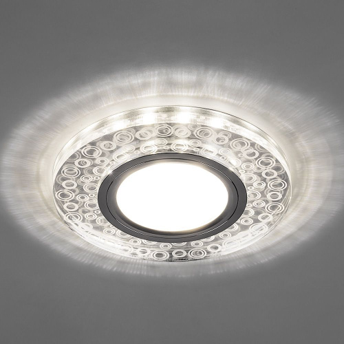 Светильник встраиваемый с LED подсветкой Feron CD961 потолочный MR16 G5.3 прозрачный, хром фото 3