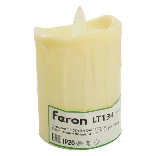 Световая фигура Свеча "Пламя"1LED (батарейки в компл), 7,5см, белый, LT134 фото 6