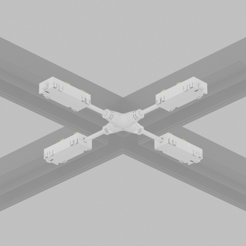 TR2116-WH Гибкий Х-образный, электрический коннектор трека SMART, белый фото 4