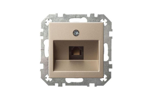 Розетка RJ11 Liregus Epsilon шампань 28-3161 фото 2