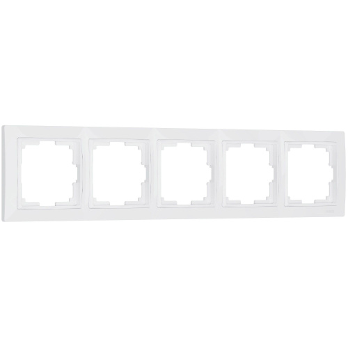 Рамка из поликарбоната на 5 постов Snabb Basic белый W0052001 Рамка из поликарбоната на 5 постов Snabb Basic белый W0052001