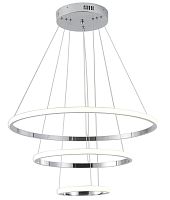 Люстра подвесная светодиодная хром LED 75Вт D20+40+60см Zortes RINGOLIGHT ZRS.33322.75C