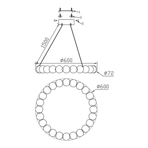 Люстра подвесная Aurelia FL1200-6P фото 2