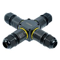 Соединитель-коннектор для проводов X 3-контактный LD557 STEKKER, водонепрониц. пружинный контакт