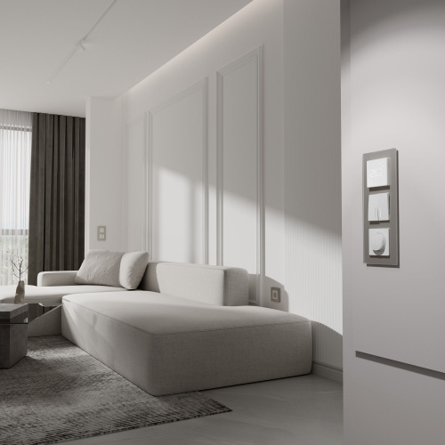 Рамка из стекла на 3 поста Senso дымчатый soft-touch W0033117 фото 3 Рамка из стекла на 3 поста Senso дымчатый soft-touch W0033117 фото 3