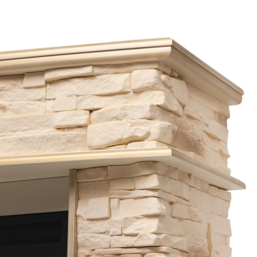 Каминокомплект FRANKFURT/ТУРИН Бежевый дуб с золотой патиной с очагом Электроочаг JOKER/ДЖОКЕР 45 фото 11