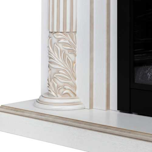 Каминокомплект IMPERIA/ПРЕСТИЖ Белый дуб с золотой патиной с очагом Электроочаг FIRESPACE/ФАЕРСПЕЙС 33 фото 4