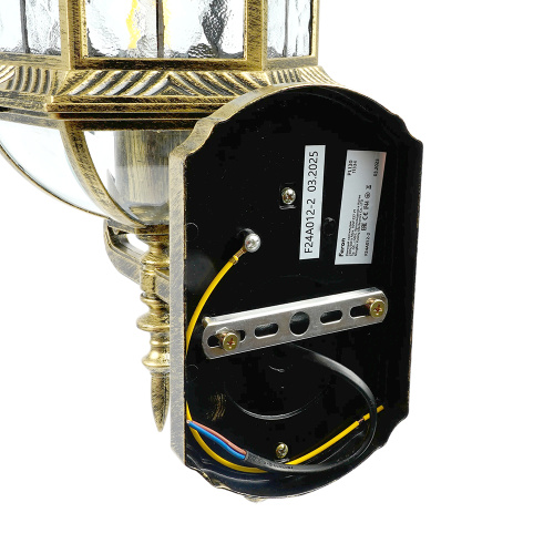 Светильник садово-парковый Feron PL130 шестигранный на стену вверх 60W E27 230V, черное золото фото 9