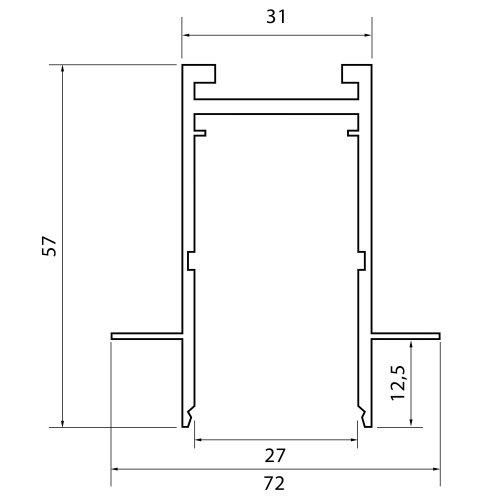 ST021.419.00H Шинопровод SKYLINE 220 встраиваемый ST-Luce Черный Длина 1 000мм SKYLINE 220 фото 2