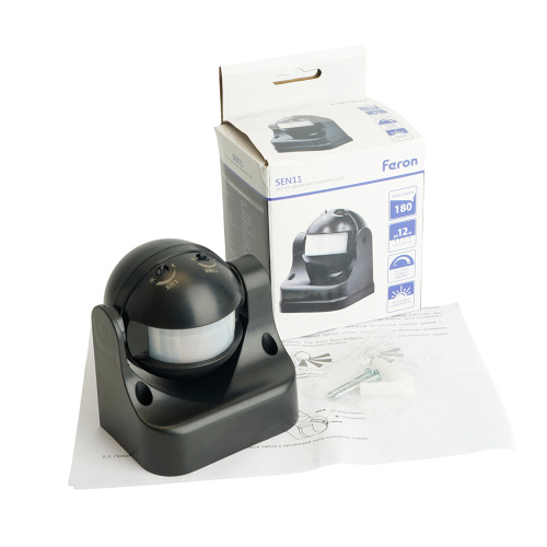 Датчик движения 1200W 12m 180° черный, SEN11 фото 8 Датчик движения 1200W 12m 180° черный, SEN11 фото 8