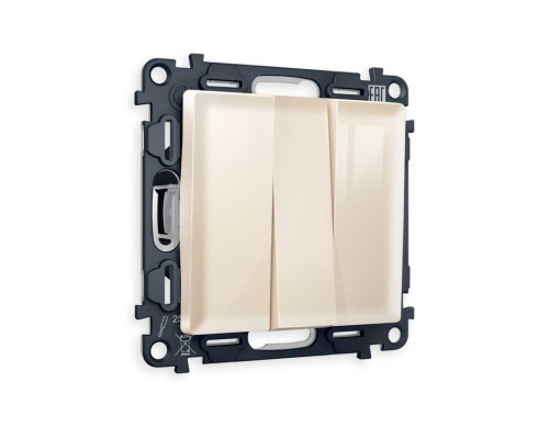 Комплект механизма 3-кл выключателя AMBRELLA VOLT ALFA Бежевый глянец QUANT (AP3050, VM133) MA305010 Комплект механизма 3-кл выключателя AMBRELLA VOLT ALFA Бежевый глянец QUANT (AP3050, VM133) MA305010