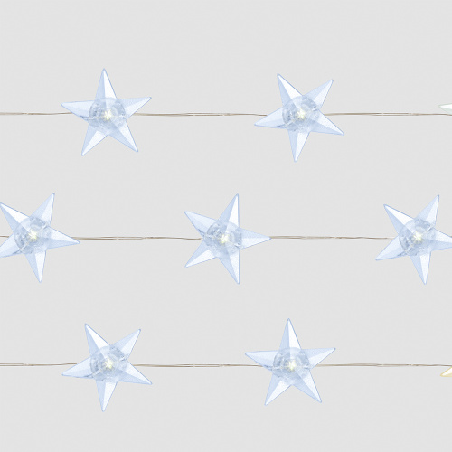 Гирлянда линейная Feron CL572 Звездочки, статичная, 4,5м USB 5000K , прозрачный шнур фото 4