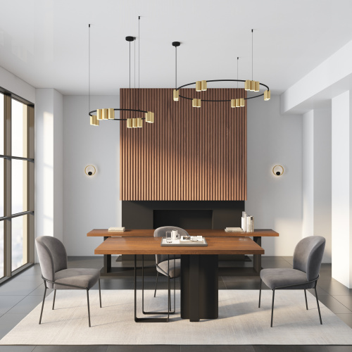 DK5060-BK+SG Бра ORBIT, IP20, 3000К, LED, 10 Вт, черный + сатинированное золото, алюминий фото 2