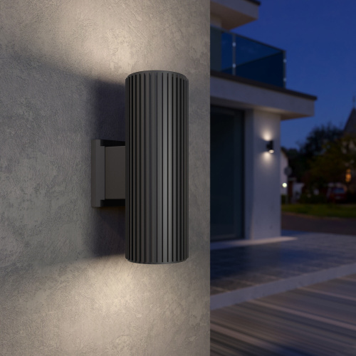 Уличный настенный светильник Strict IP54 1403 Techno серый фото 2