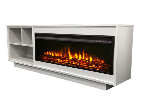 Каминокомплект МАРГО Белый с очагом Электроочаг FLASH/ФЛЭШ 36