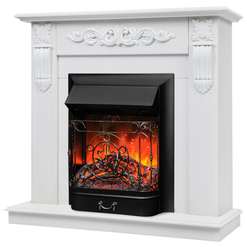 Электрокамин RealFlame Dominica DN белый матовый с очагом Majestic Lux Black фото 2