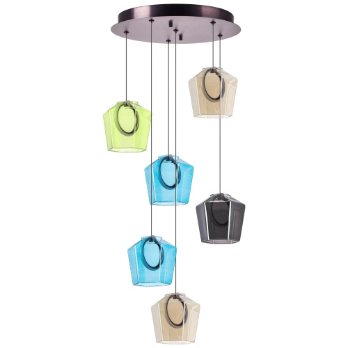 796169 Люстра CARAMELLO LED 6х6W 700LM КОФЕЙНЫЙ/МУЛЬТИКОЛОР 3000K 796169 Люстра CARAMELLO LED 6х6W 700LM КОФЕЙНЫЙ/МУЛЬТИКОЛОР 3000K