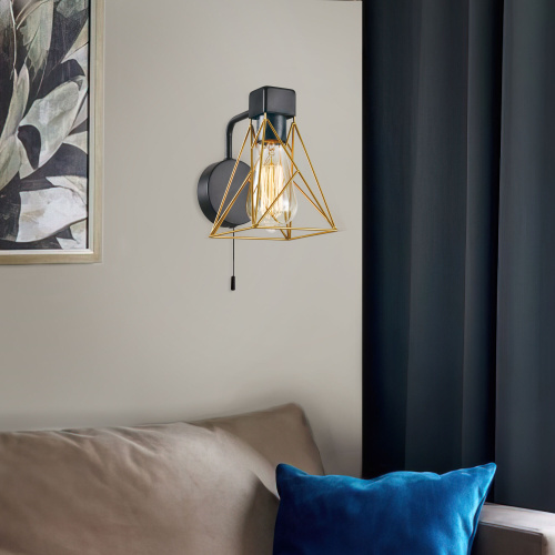 Настенный светильник 70107/1 черный/латунь фото 3